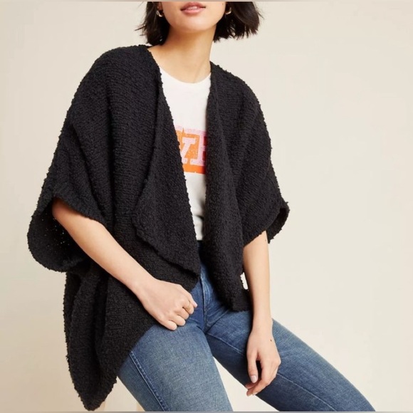 Anthropologie Sweaters - Anthropologie Billie shawl cardigan sweater black, Size M